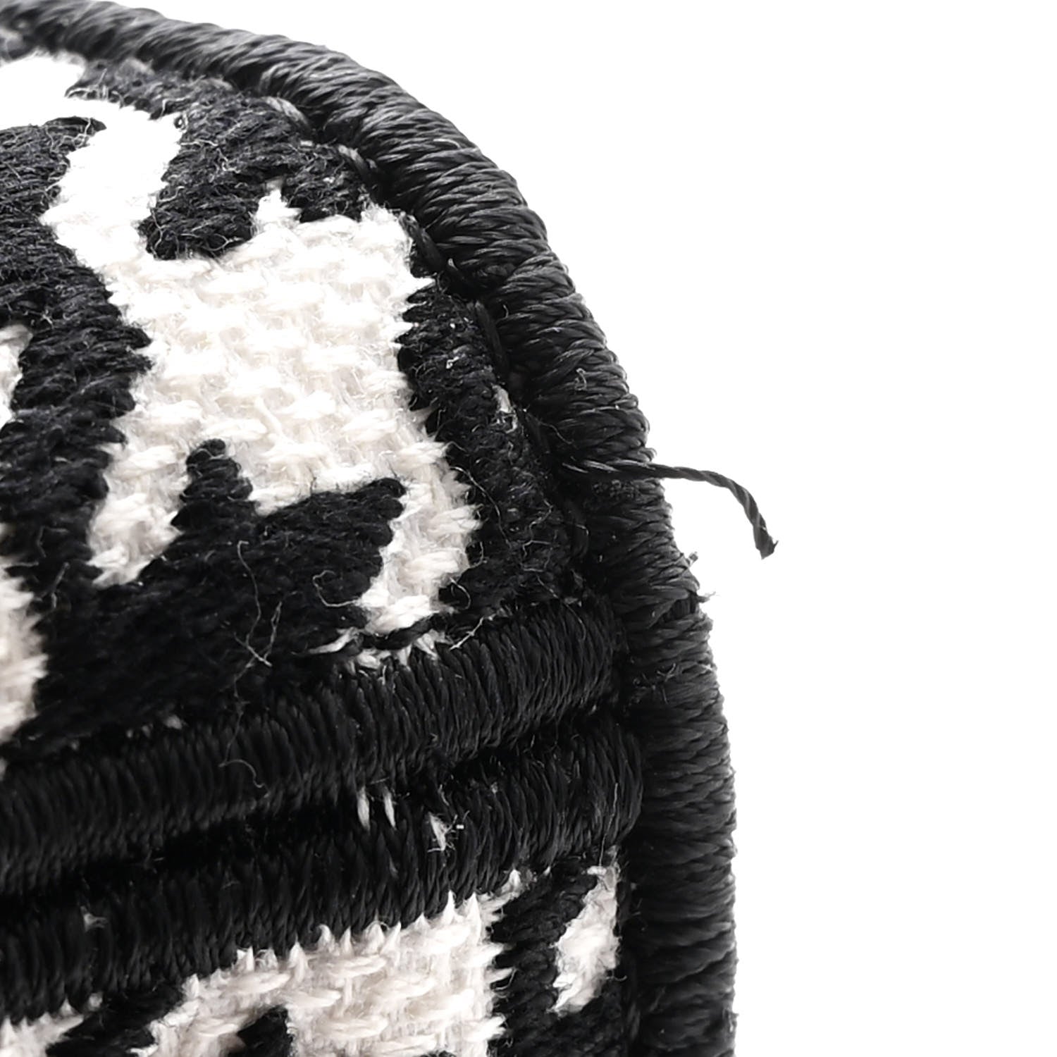 Christian Dior Canvas Houndstooth Embroidered Medium Lady D-Lite Black White