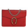 Gucci Calfskin Mini Dionysus Chain Wallet Hibiscus Red