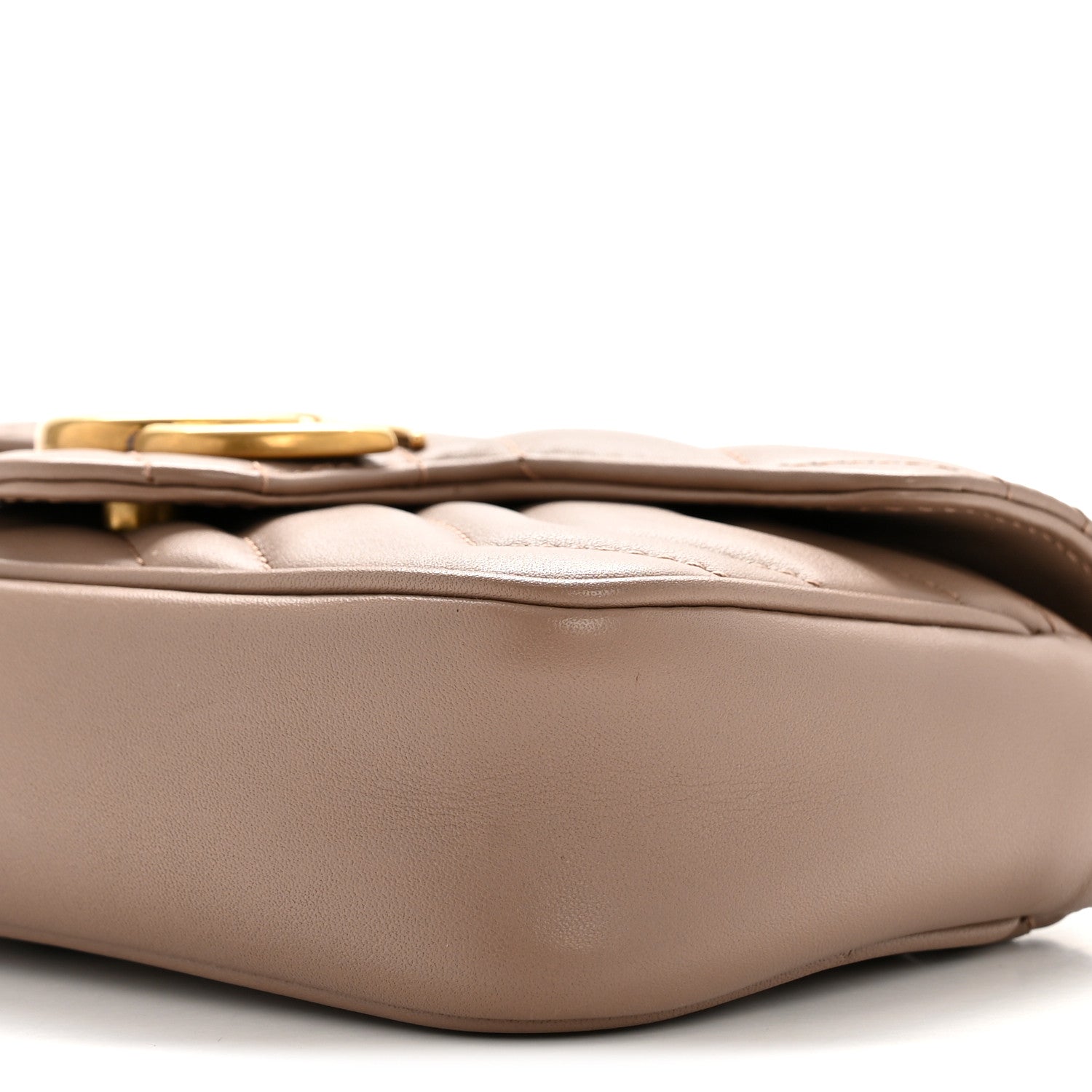 Gucci Calfskin Matelasse Super Mini GG Marmont Shoulder Bag Porcelain Rose