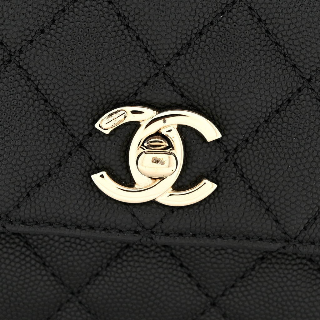 Chanel Caviar Quilted Mini Coco Handle Flap Black