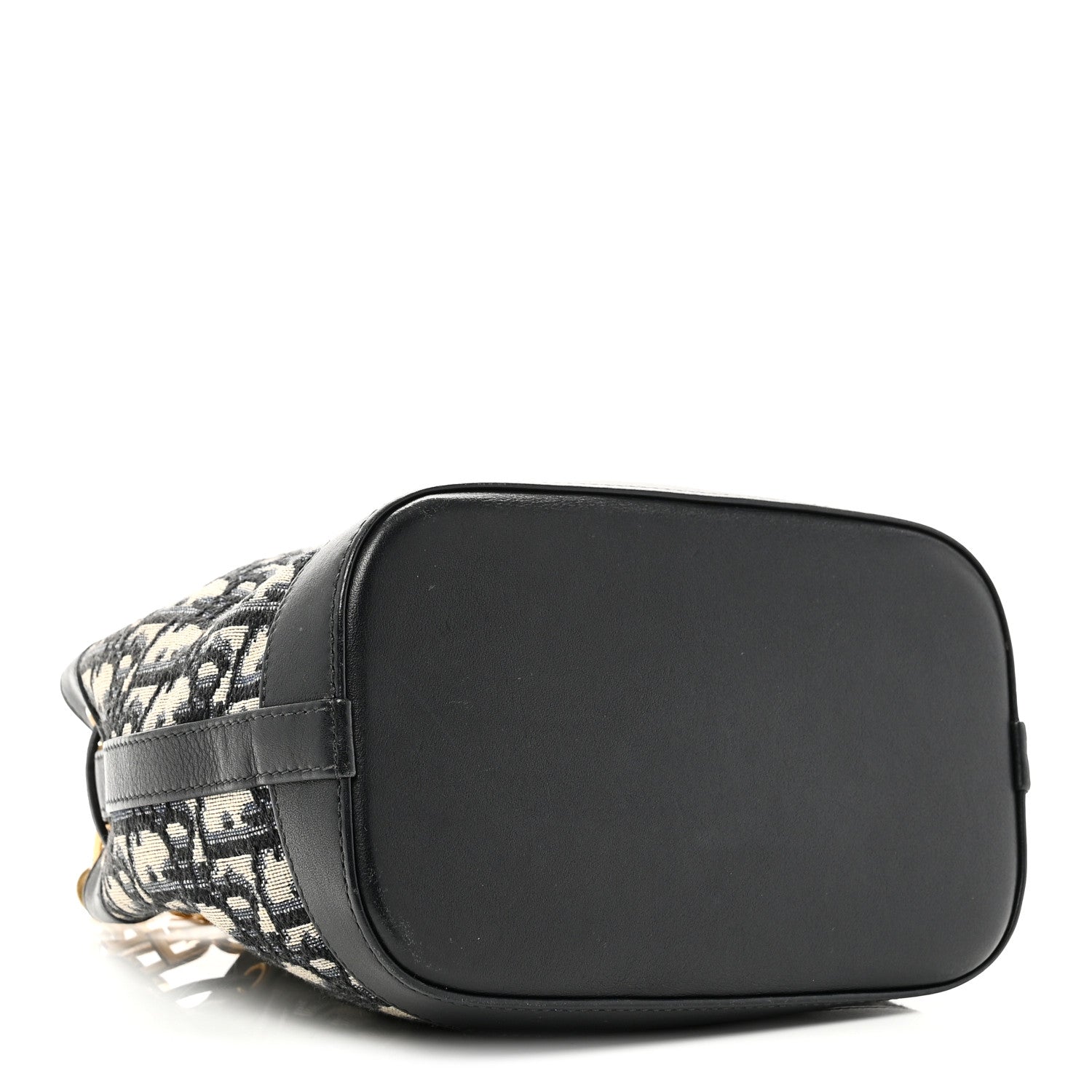 Christian Dior Oblique Drawstring Chain Bucket Bag Blue