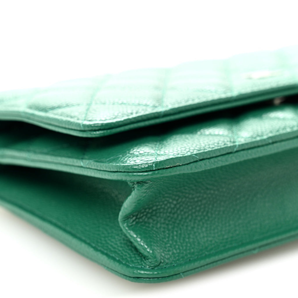 Chanel Caviar Quilted Wallet On Chain WOC Green