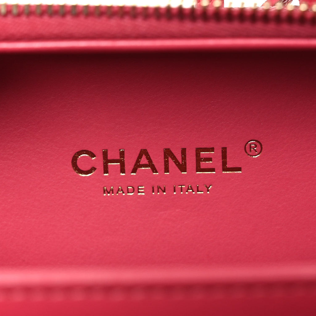 Chanel Caviar Quilted Small CC Filigree Vanity Case Pink
