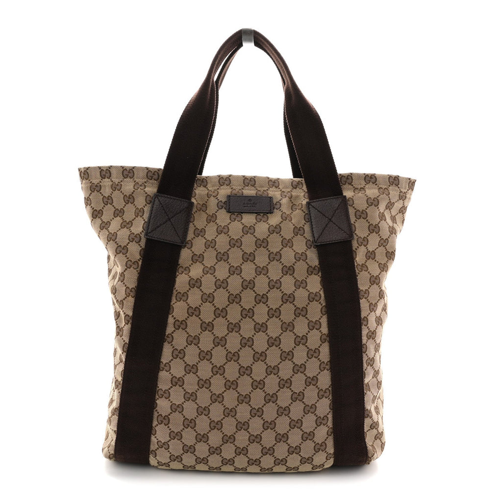 Gucci GG Monogram Medium Handle Vertical Tote Bag Dark Brown