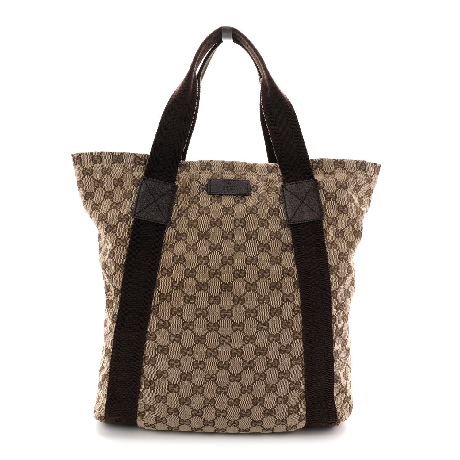 Gucci GG Monogram Medium Handle Vertical Tote Bag Dark Brown