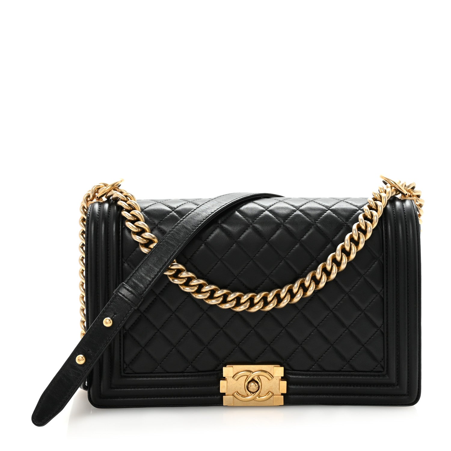 Chanel Lambskin Quilted New Medium Boy Flap Black
