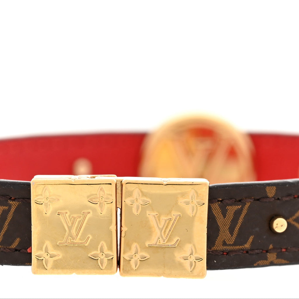 Louis Vuitton Monogram LV Circle Reversible Bracelet Red