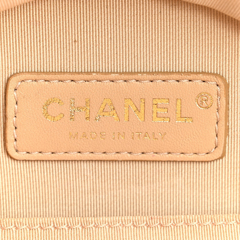 Chanel Glazed Calfskin Round As Earth Evening Bag Beige