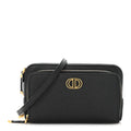 Christian Dior Grained Calfskin Caro Double Pouch Black