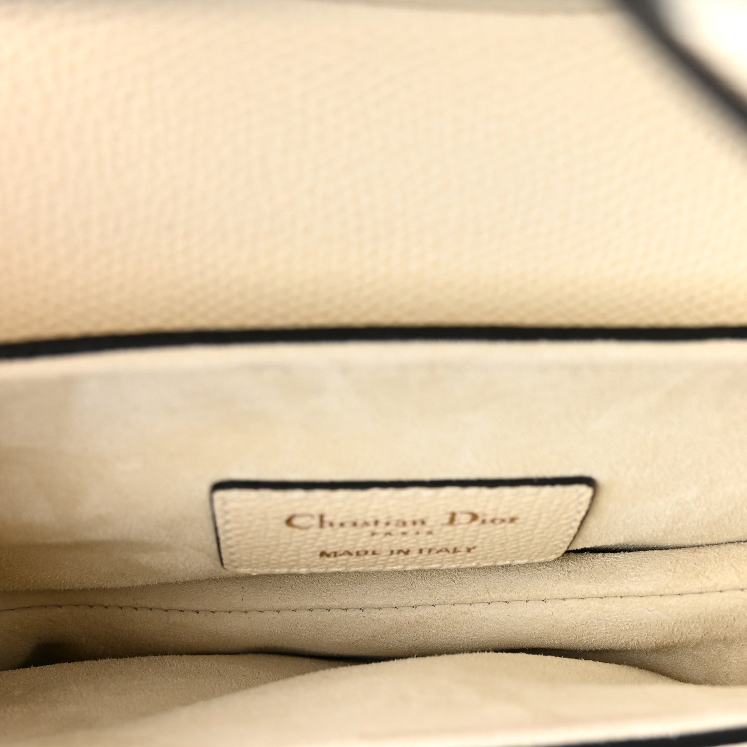 Christian Dior Grained Calfskin Mini Saddle Bag White