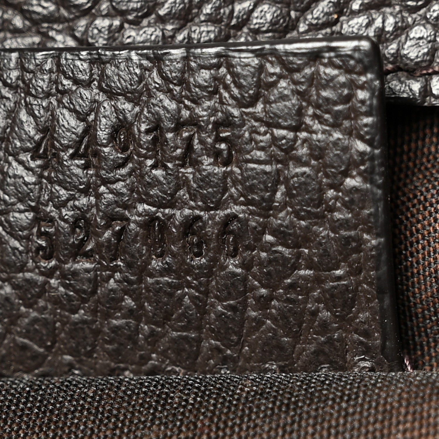 Gucci Monogram Dollar Calfskin O Drawstring Backpack Beige Ebony Testa di Moro Dark Chocolate