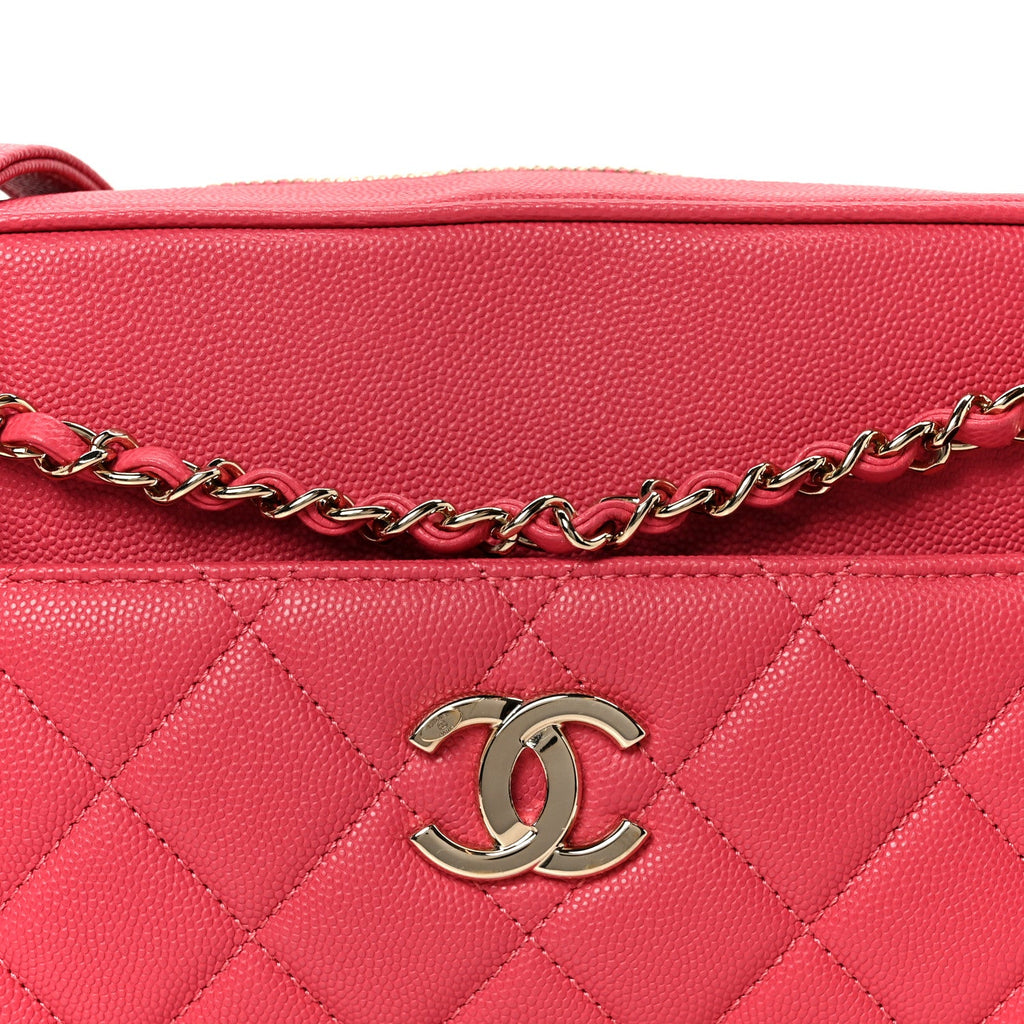 Chanel Caviar Quilted Small In & Out Camera Case Pink