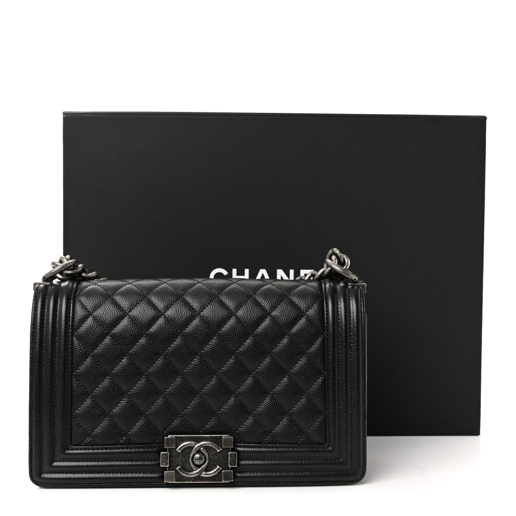 Chanel Caviar Quilted Medium Boy Flap Black