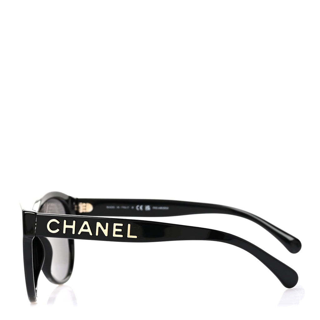 Acetate Pantos Logo Polarized Sunglasses 5458 Black