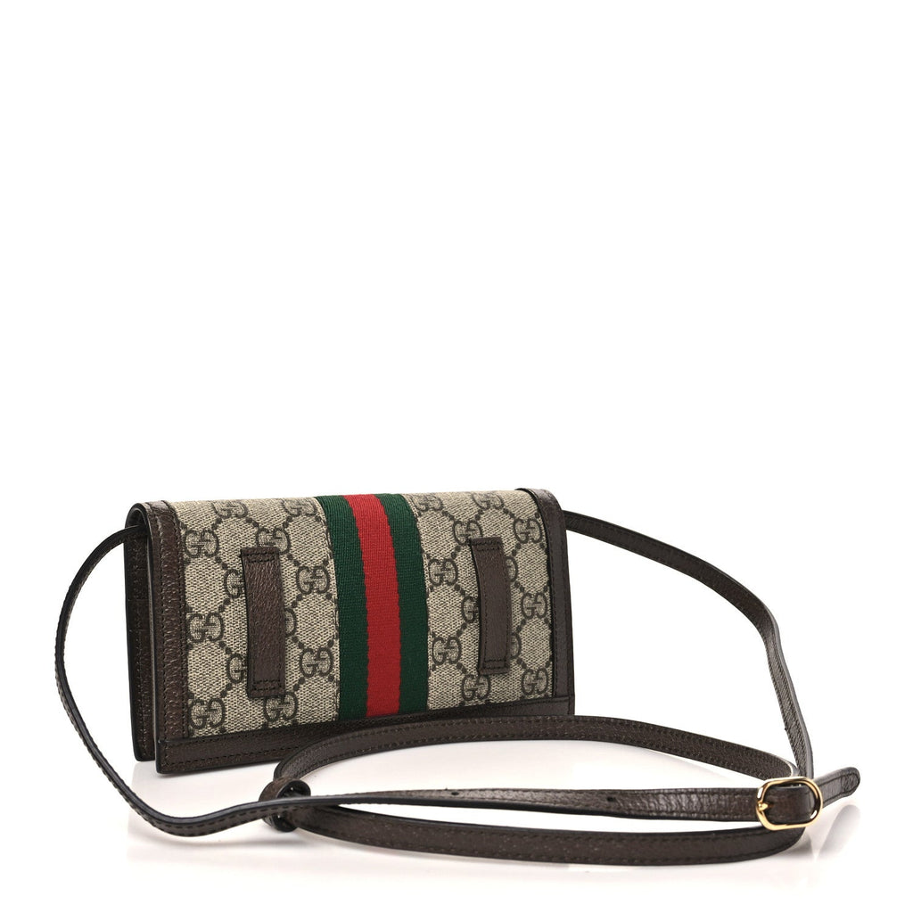 Gucci GG Supreme Monogram Web Ophidia Belt Bag Beige Ebony New Acero