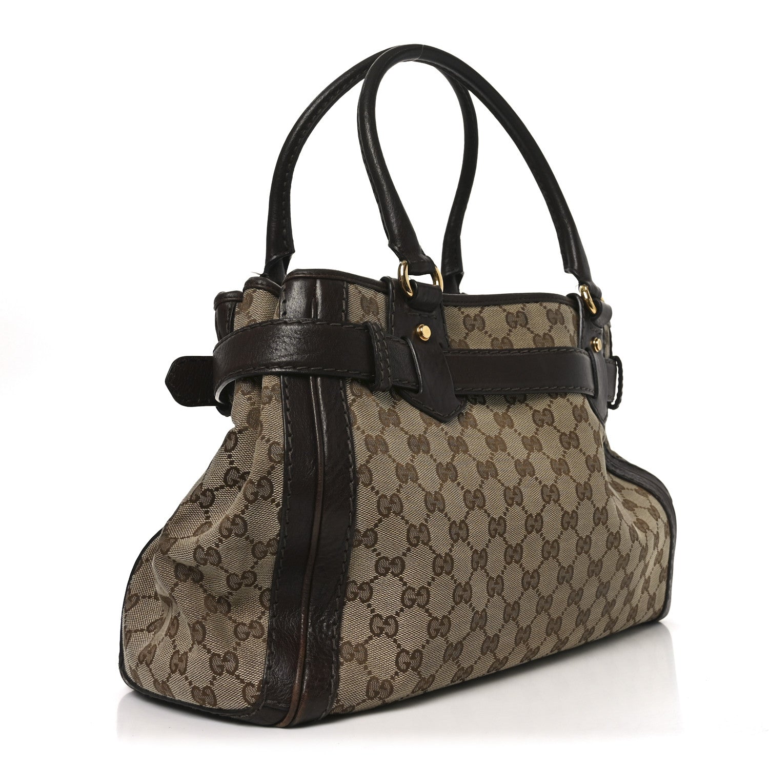 Gucci Monogram Medium GG Running Tote Dark Brown
