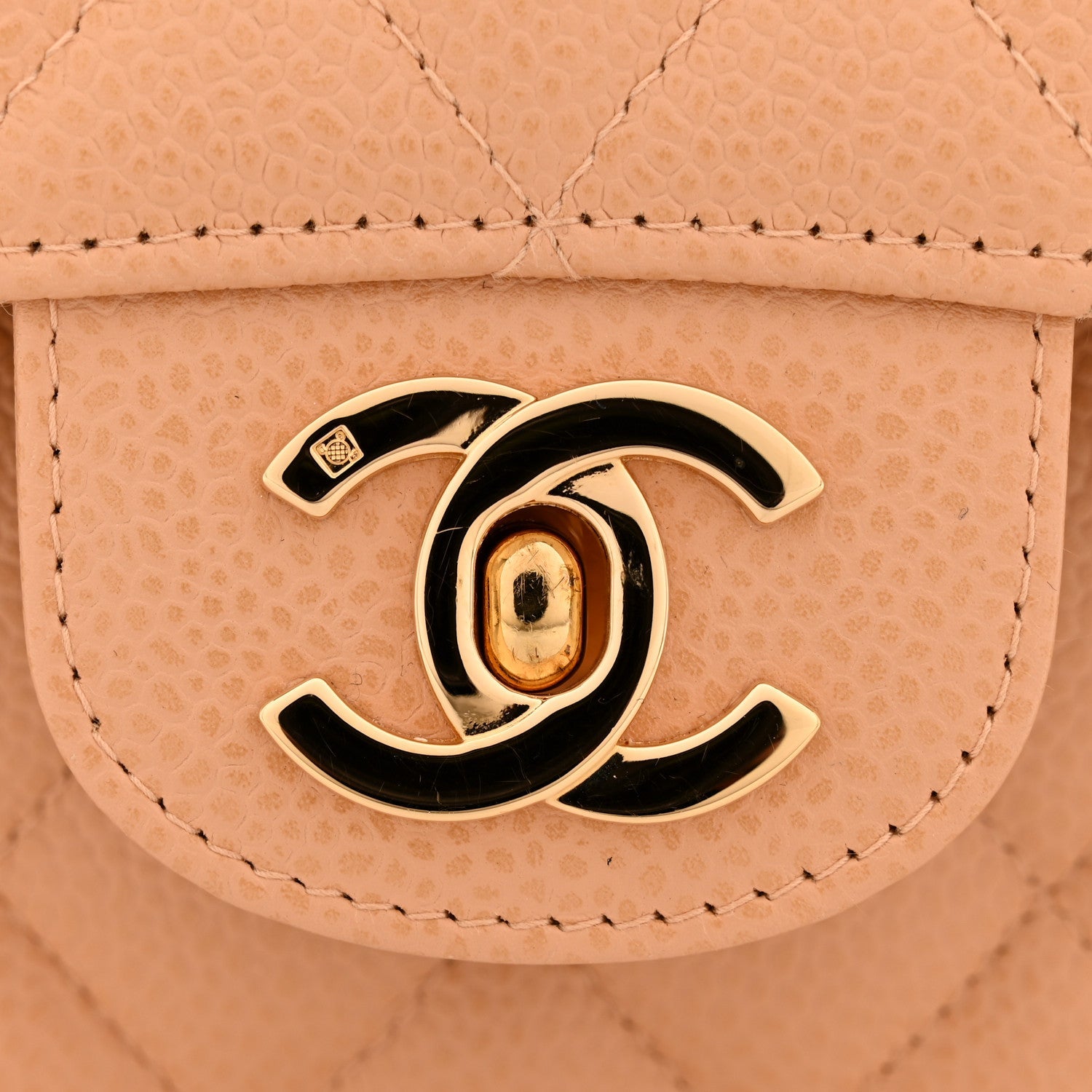 Chanel Caviar Quilted Medium Double Flap Beige Clair