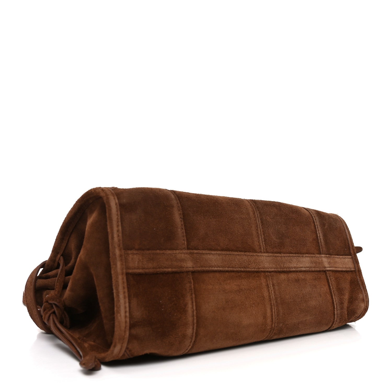 Prada Suede Triangle Medium Bonnie Shoulder Bag Cacao