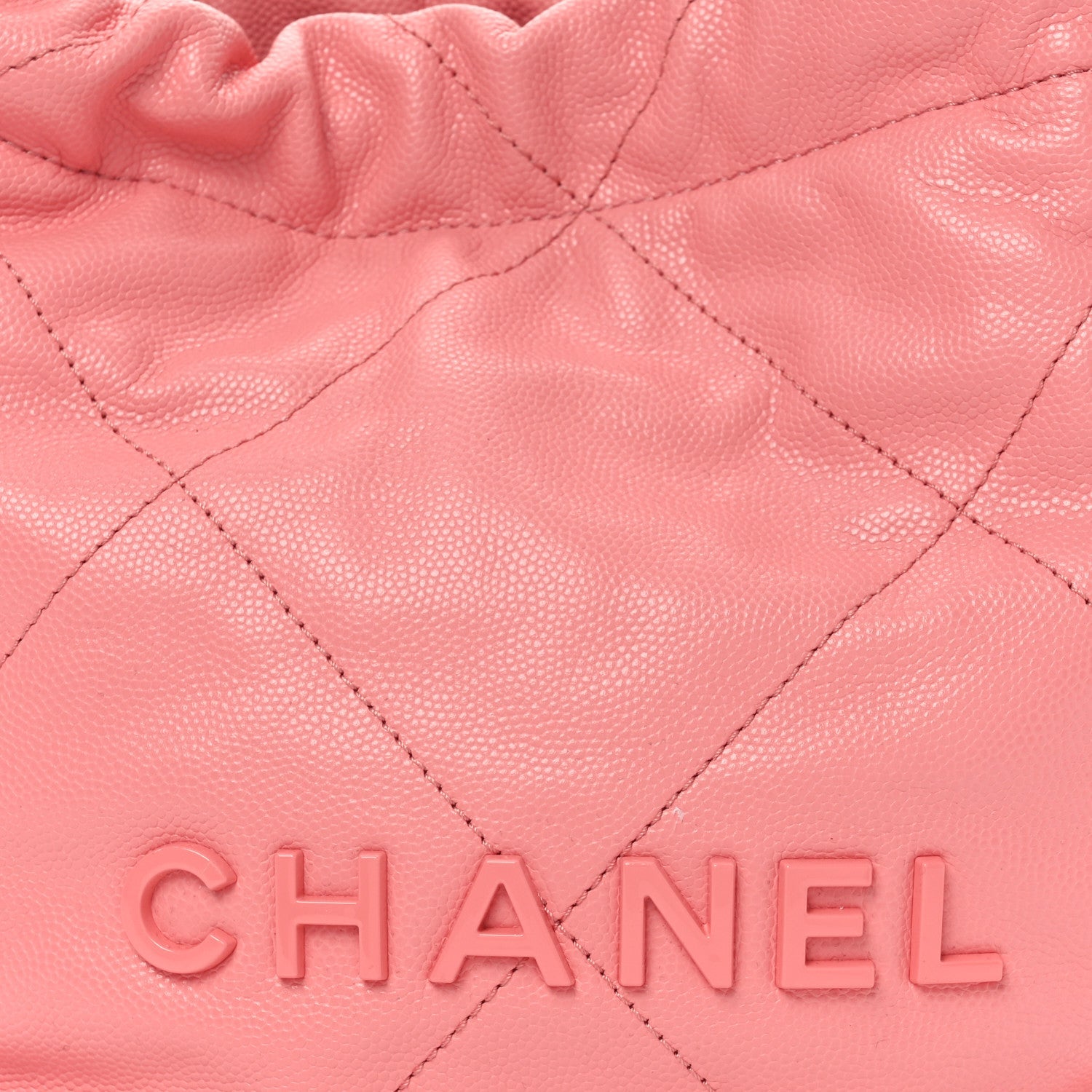 Chanel Shiny Caviar Quilted Mini Chanel 22 Coral
