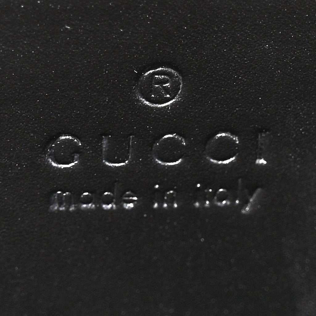 Gucci Calfskin Crocodile GG Double Buckle Medium Messenger Bag Black