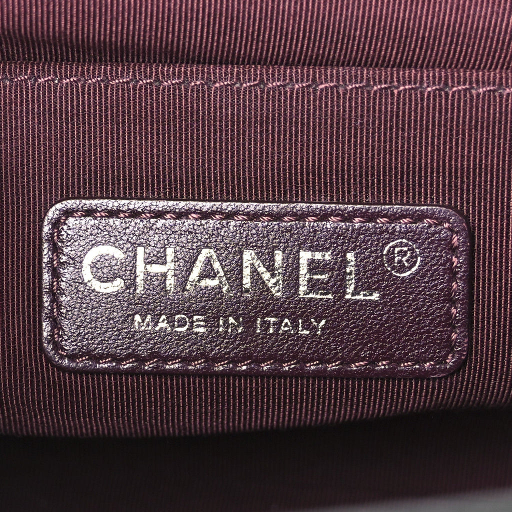 Chanel Crumpled Lambskin Medium Studded Boy Flap Black