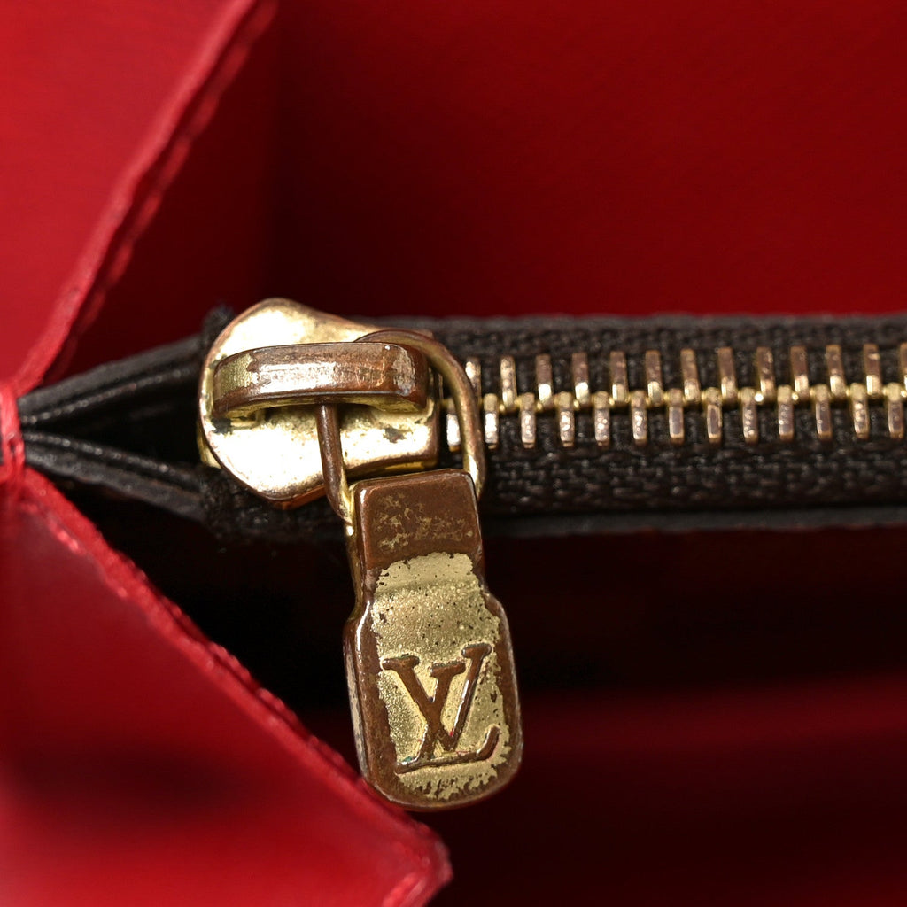 Louis Vuitton Damier Ebene Clemence Wallet Cherry