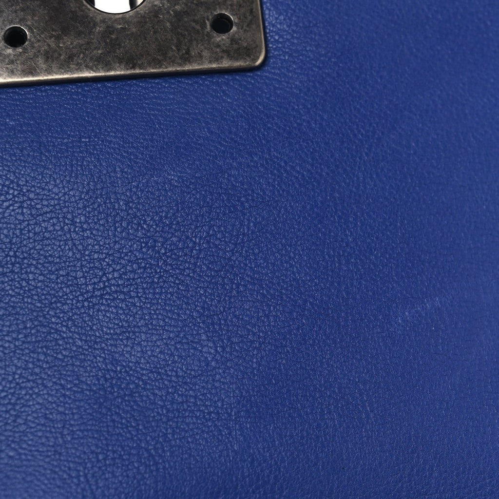 Chanel Calfskin Quilted Medium Boy Flap Blue