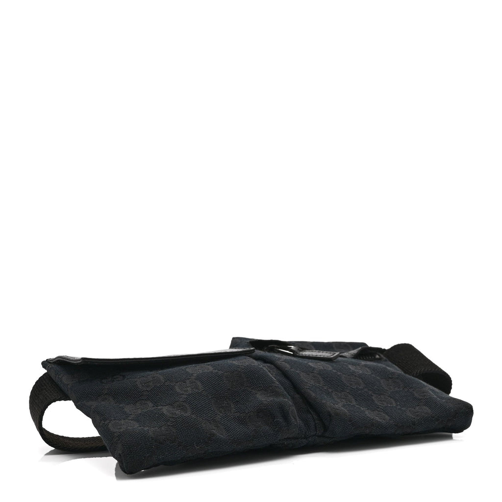 Gucci GG Monogram Double Pocket Belt Bag Black