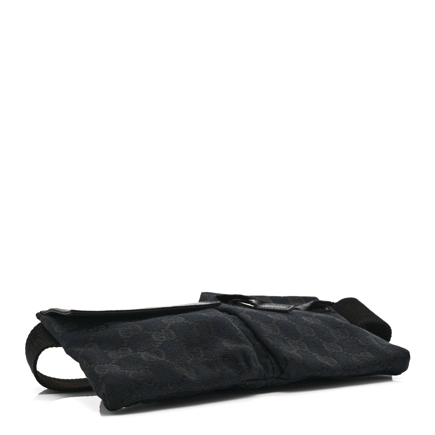 Gucci GG Monogram Double Pocket Belt Bag Black
