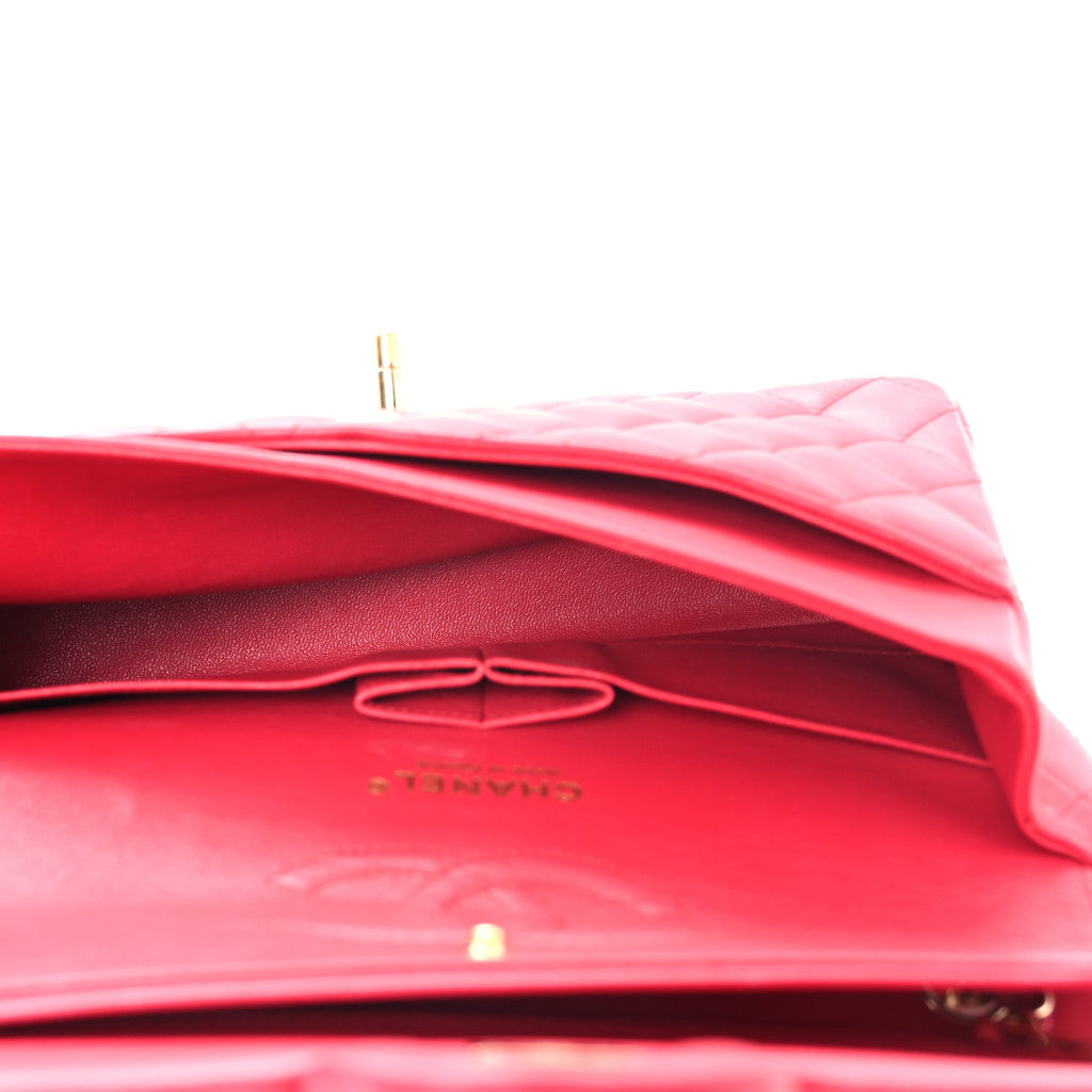 Chanel Lambskin Quilted Medium Double Flap Red