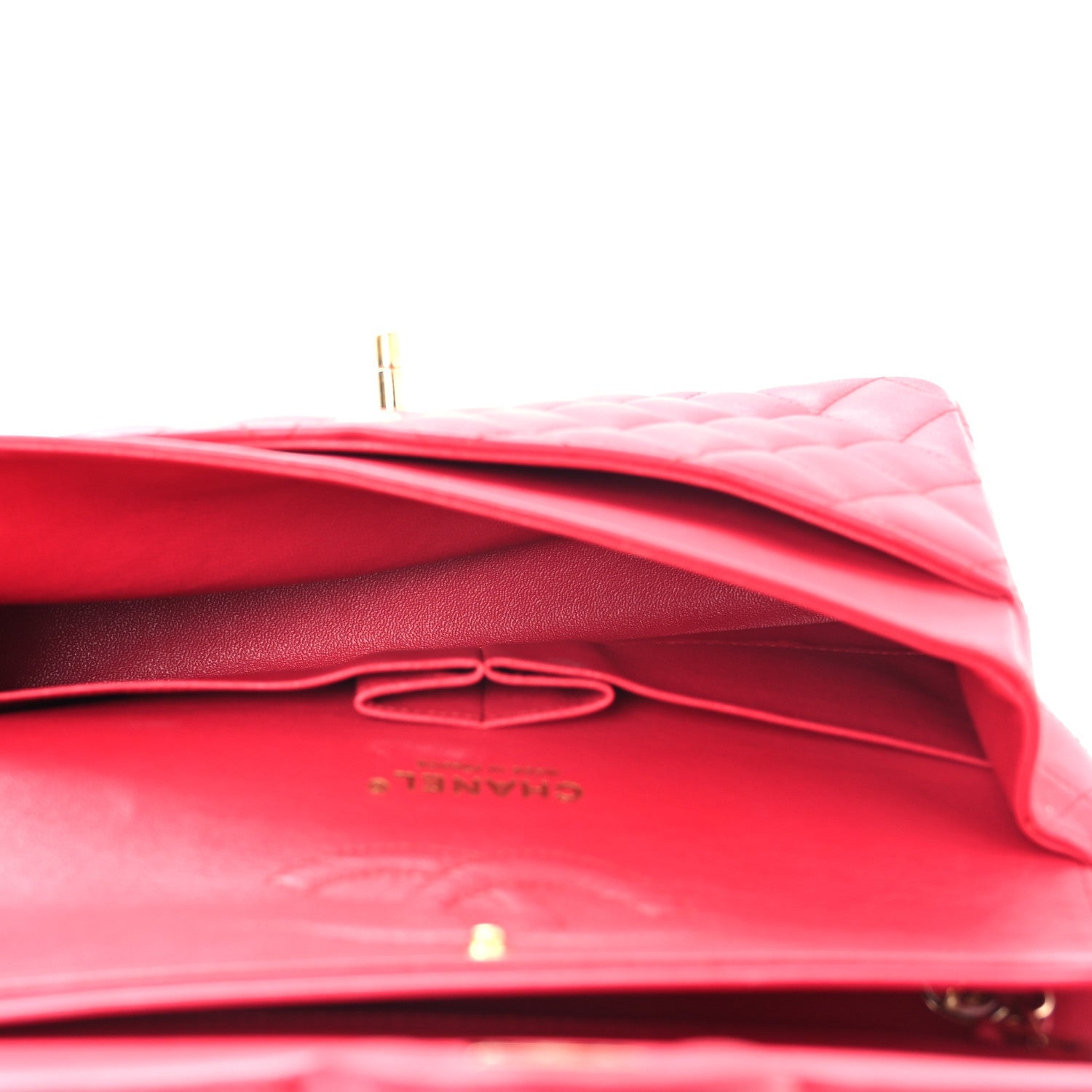 Chanel Lambskin Quilted Medium Double Flap Red