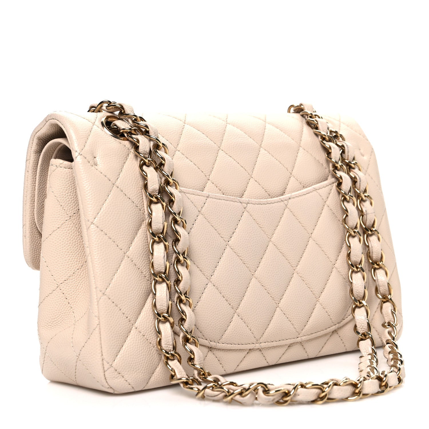 Chanel Caviar Quilted Small Double Flap Beige