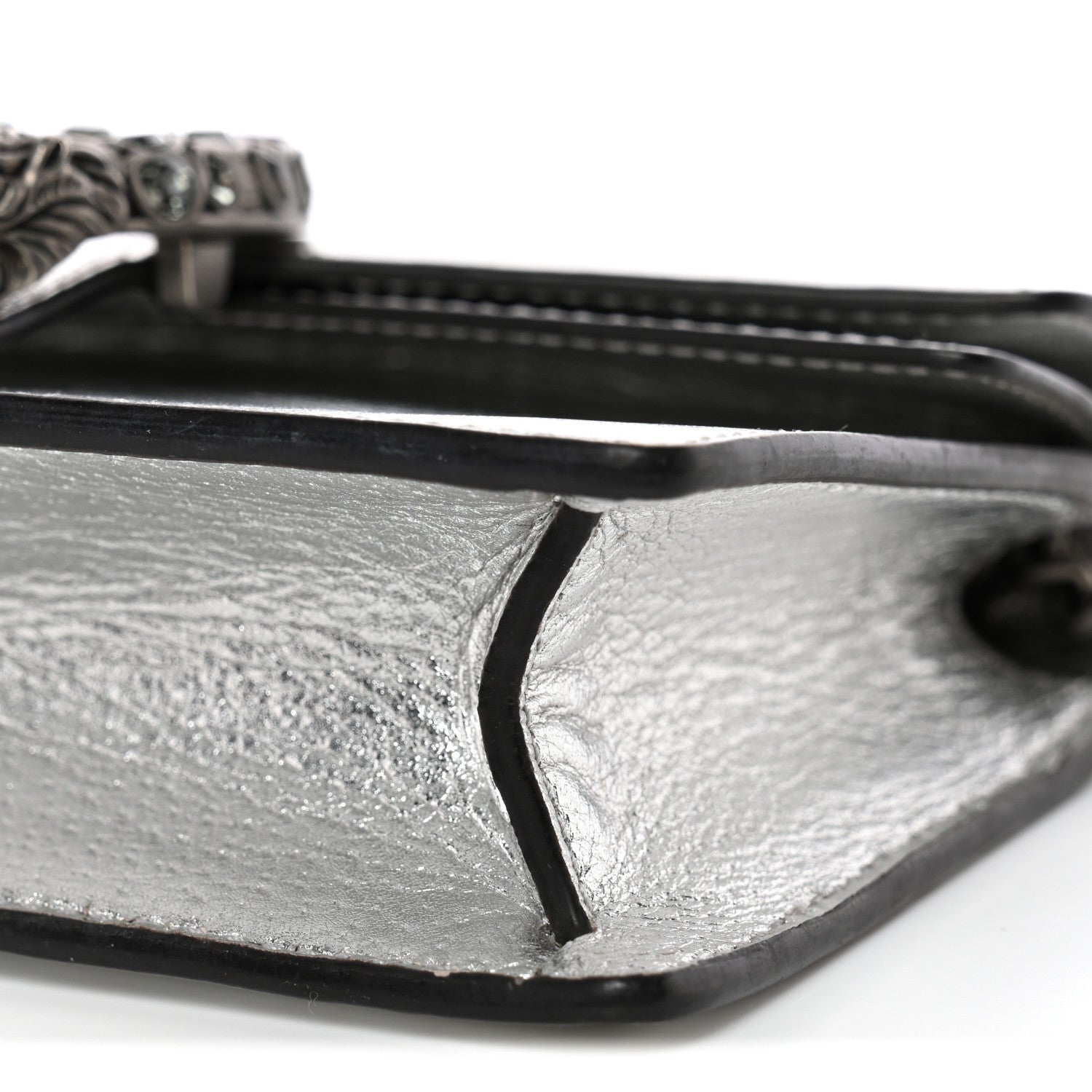 Gucci Metallic Calfskin Super Mini Dionysus Shoulder Bag Silver