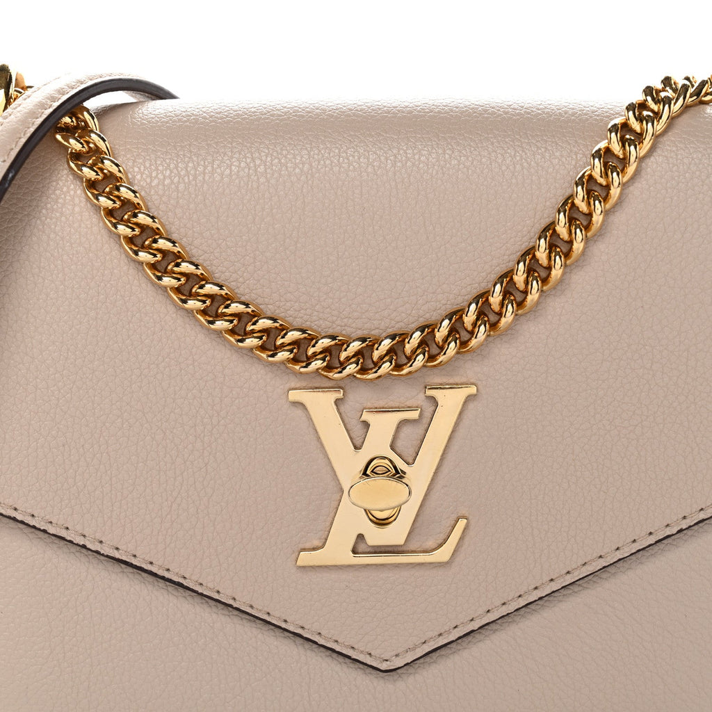 Louis Vuitton Soft Calfskin Mylockme Chain Bag BB Greige