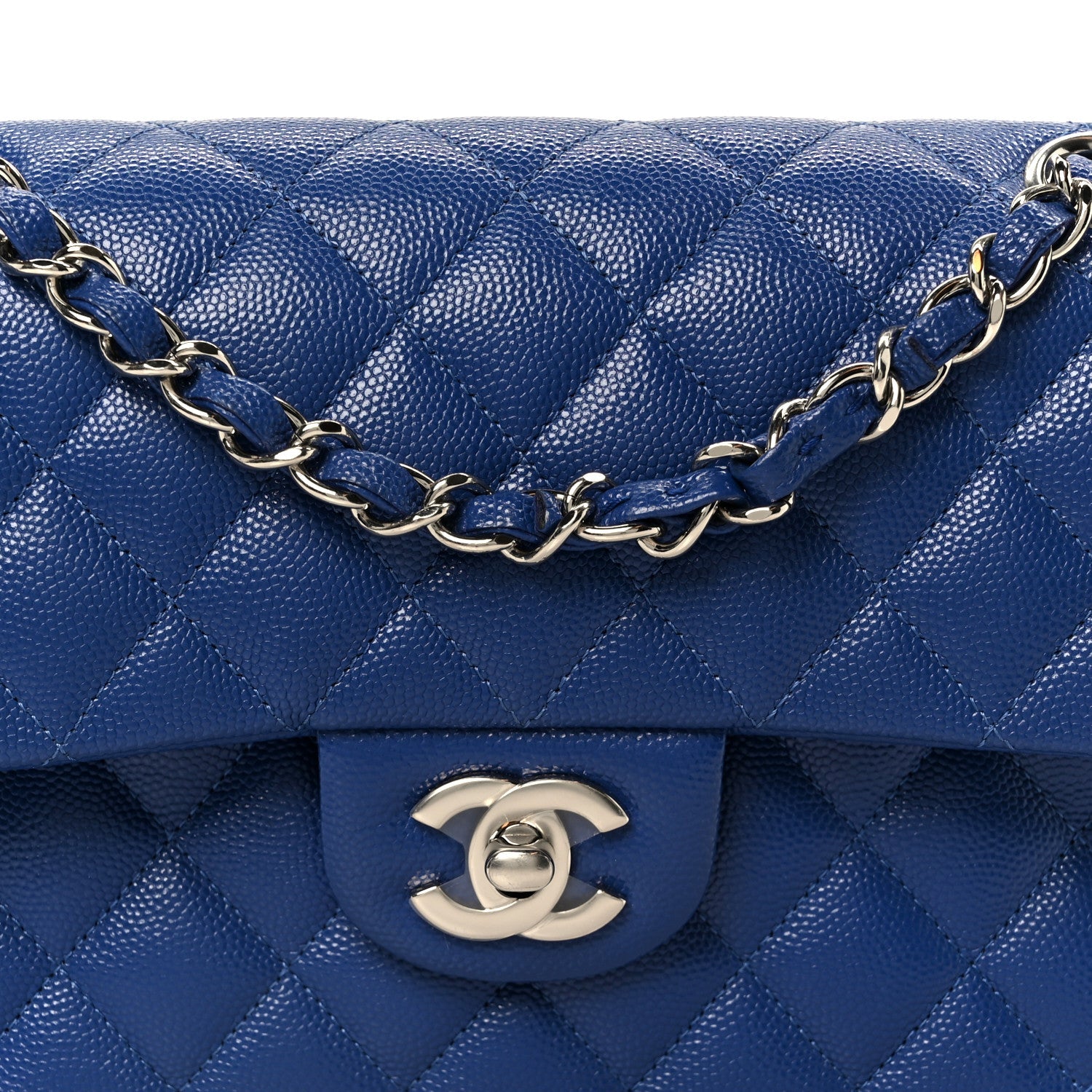 Chanel Caviar Quilted Small Double Flap Blue