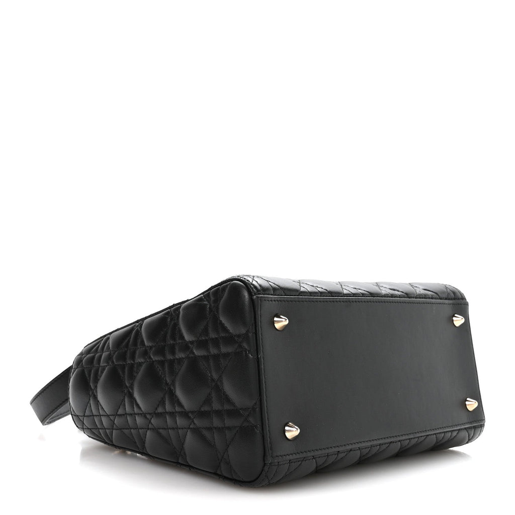 Christian Dior Lambskin Cannage Medium Lady Dior Black