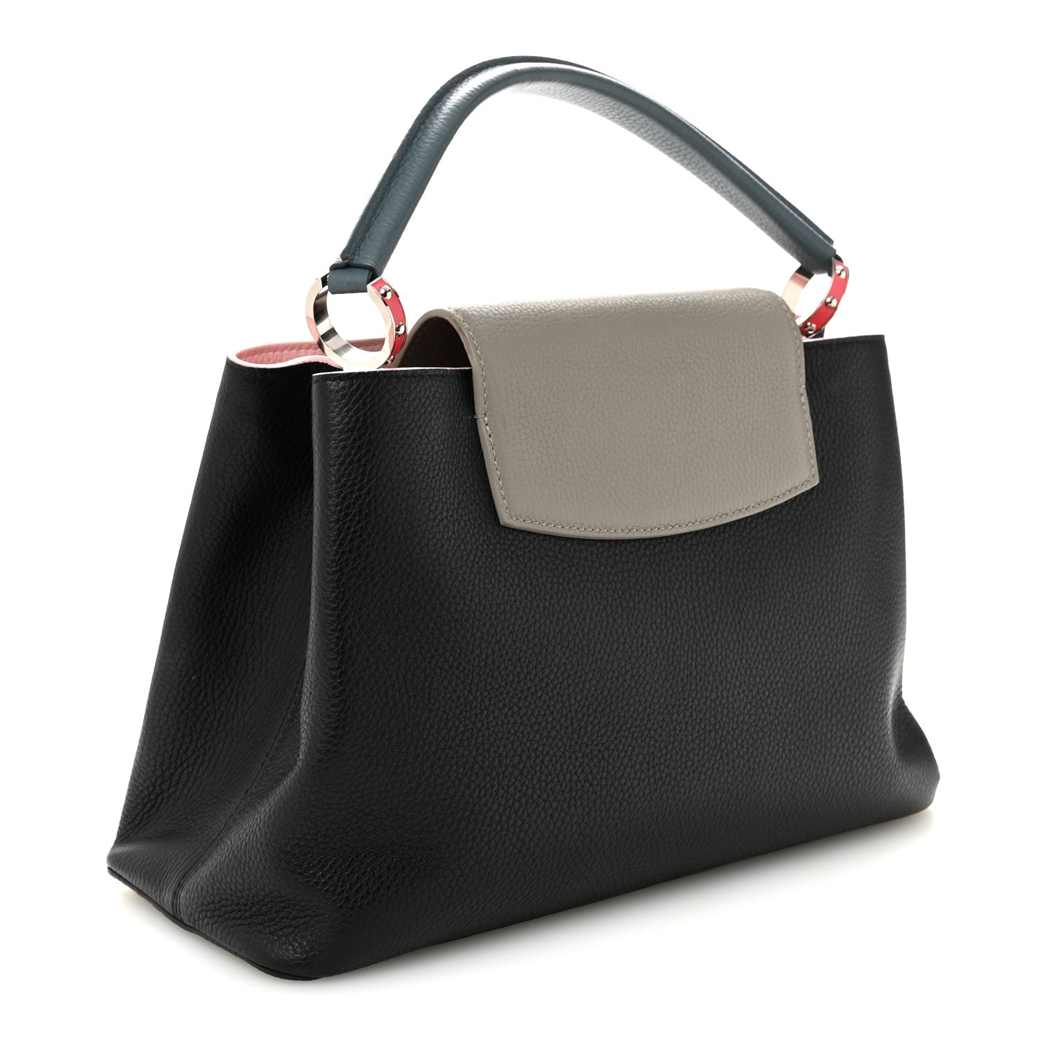 Louis Vuitton Taurillon Capucines MM Black General Blue Pink