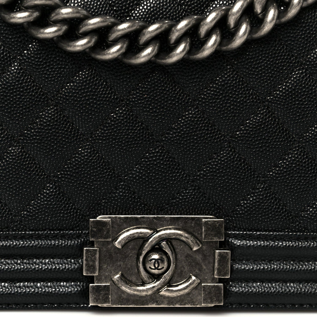 Chanel Caviar Quilted Medium Boy Flap Black