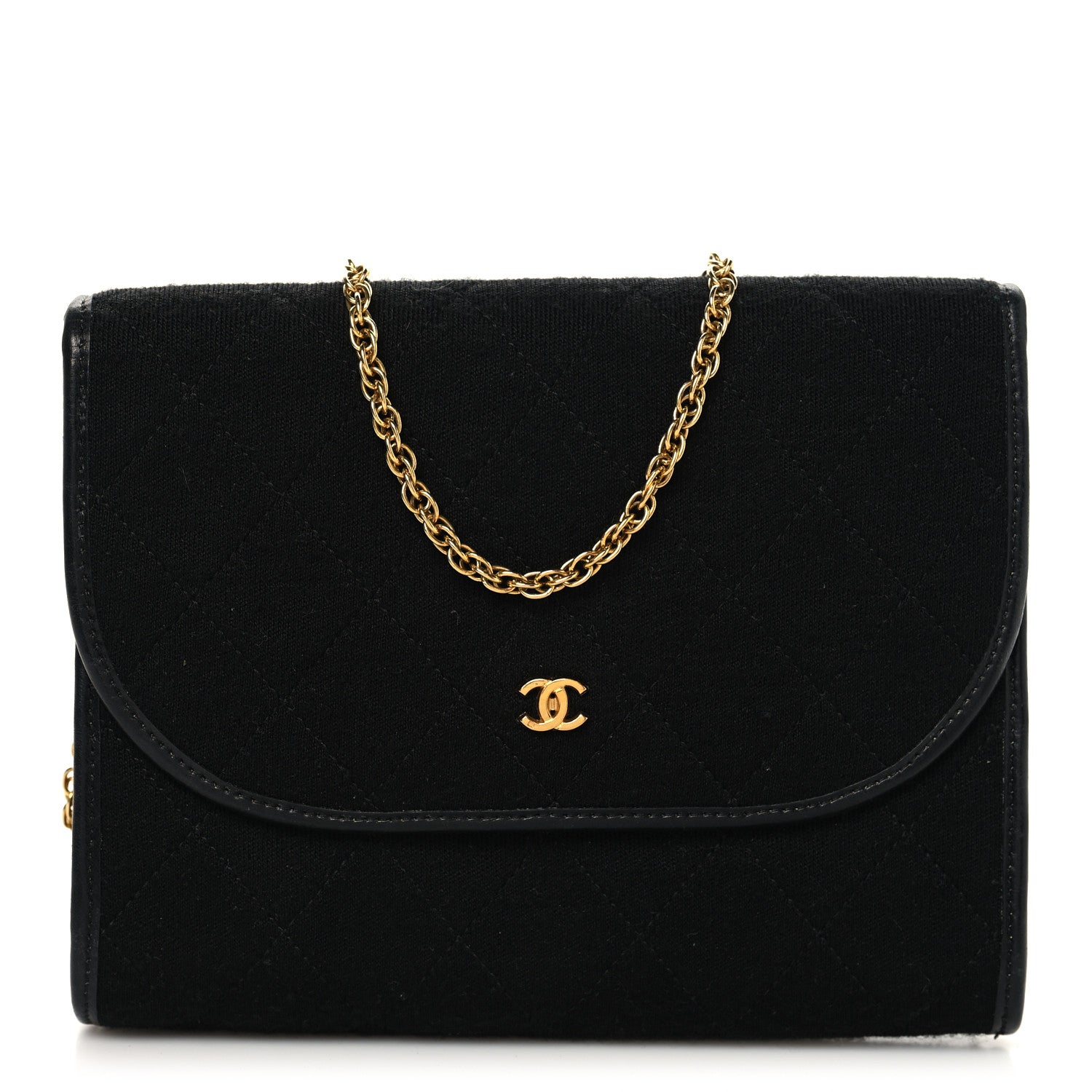Chanel Jersey Quilted Mini Square Flap Black