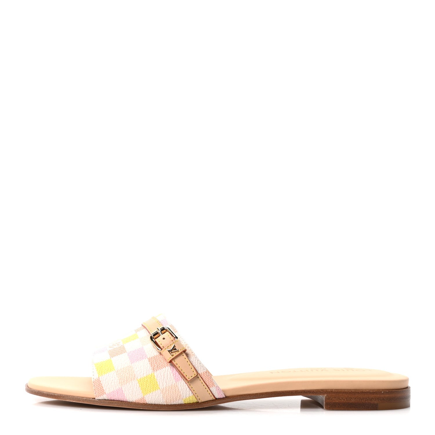 Louis Vuitton Damierlicious Neo Revival Flat Mule Sandals 40 Rose Peach