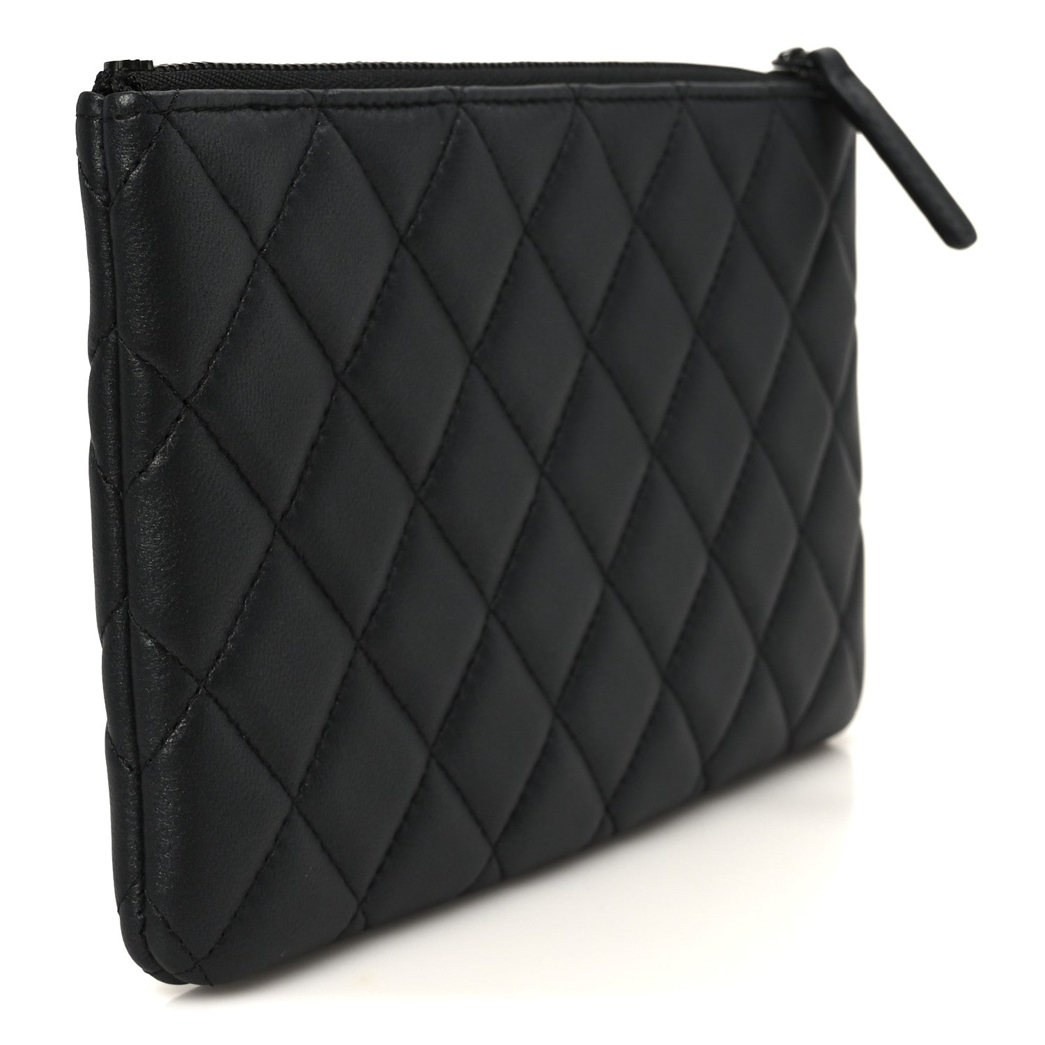 Pearly Lambskin Quilted Cosmetic Case So Black