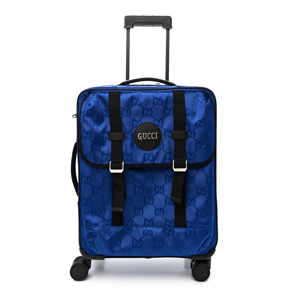 Gucci Econyl Nylon Monogram Off The Grid Suitcase Guilted Blue Black
