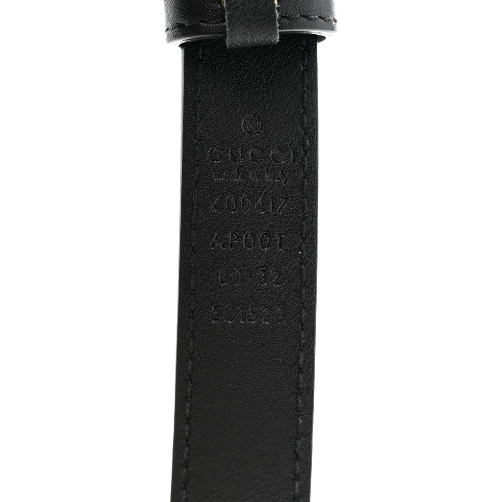 Gucci Calfskin Double G 20mm Belt 80 32 Black