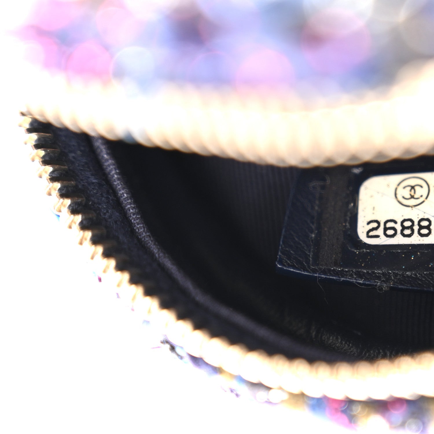 Chanel Tweed Quilted Round Clutch With Chain Multicolor