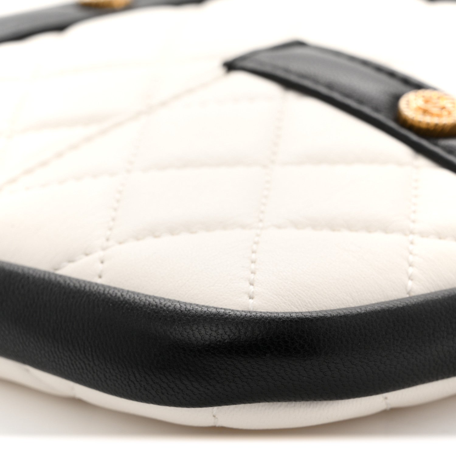 Chanel Lambskin Quilted Medium Girl Shoulder Bag White Black