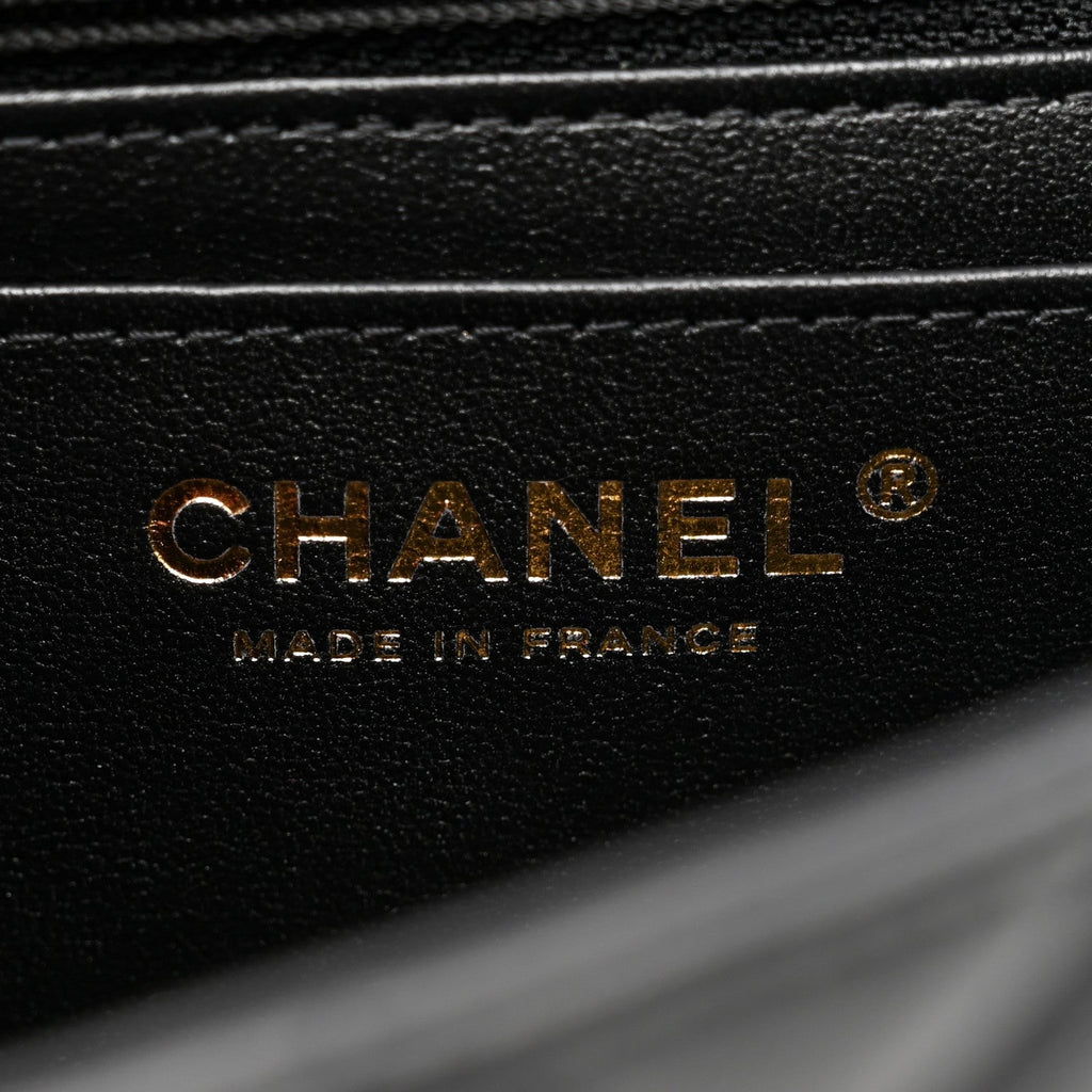 Chanel Lambskin Quilted Mini Rectangular Flap Black