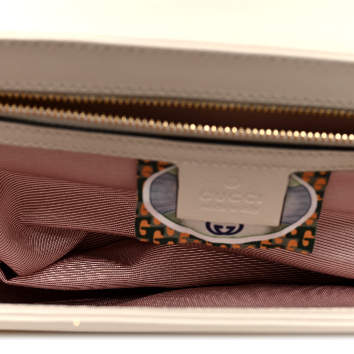 Gucci Vitello Palmellato Lux Crystal Medium Rajah Shoulder Bag Mystic White Multicolor
