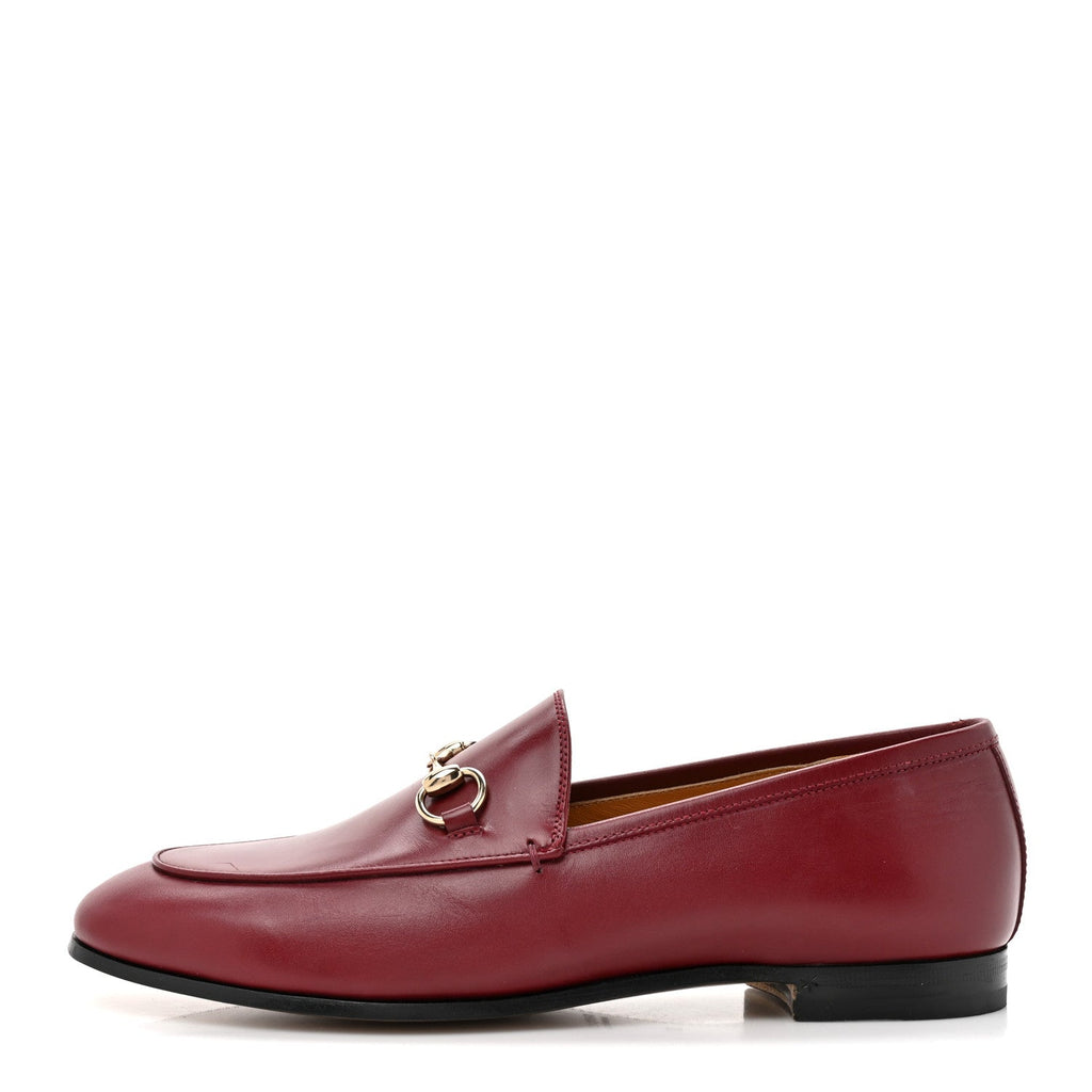 Gucci Betis Glamour Calfskin Womens Jordaan Loafers 37 Rosso Ancora