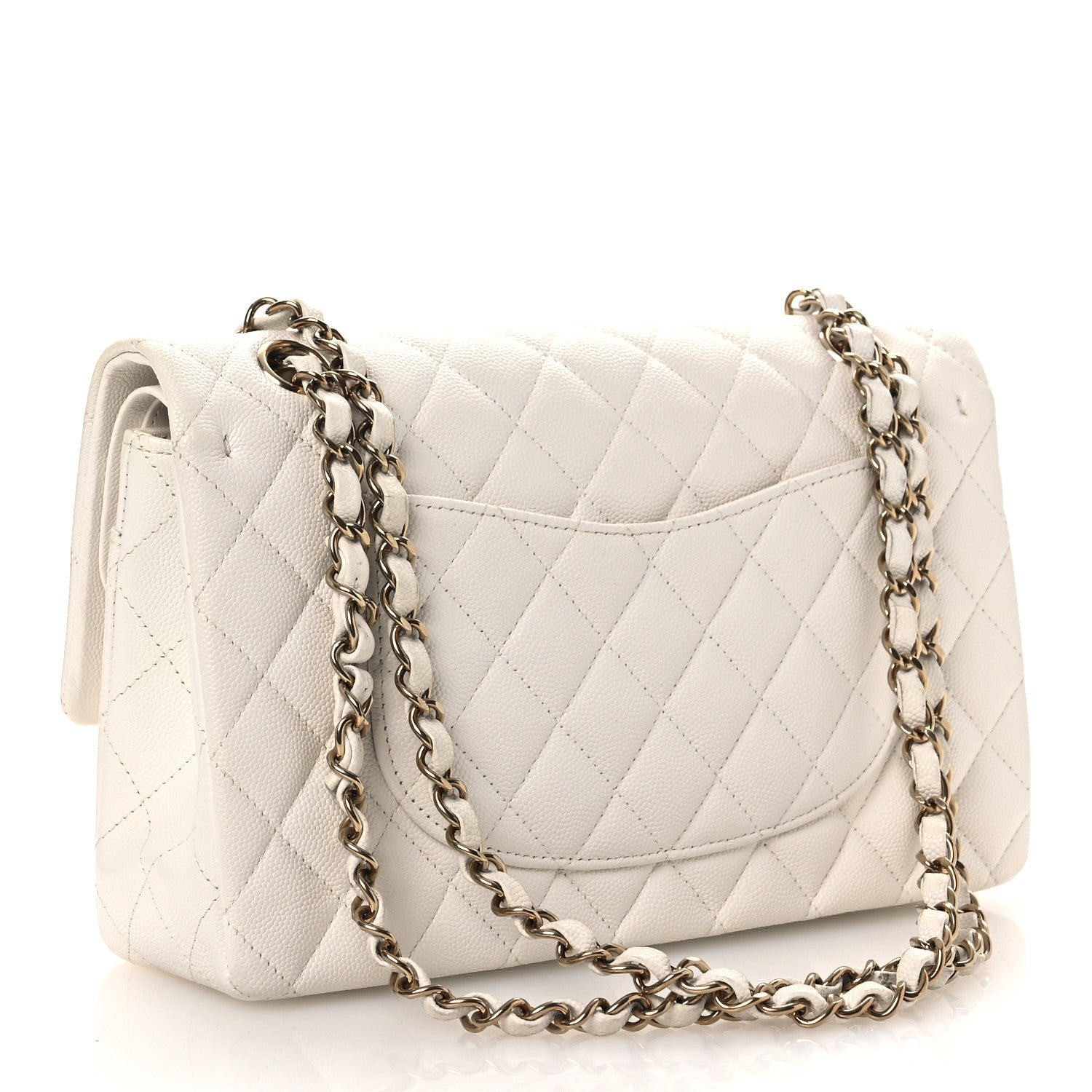 Chanel Caviar Quilted Medium Double Flap White
