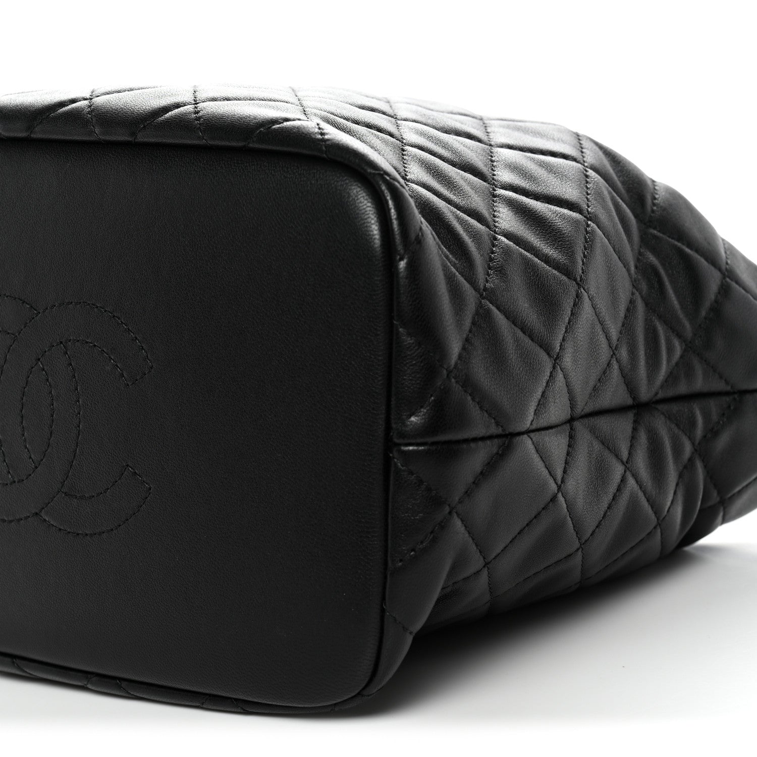 Chanel Lambskin Quilted Large Perfect Meeting Hobo Black